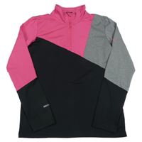 Čierno-sivo-fuchsiová športová funkčná mikina McKinley