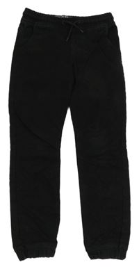 Černé plátěné slim cuff kalhoty Denim Co.