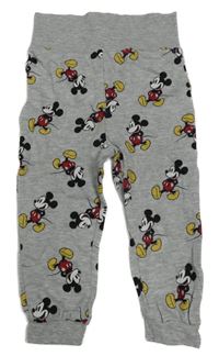 Šedé melírované tepláky s Mickeym Disney