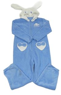 Modro-bílá chlupatá kombinéza s kapucí - králík H&M