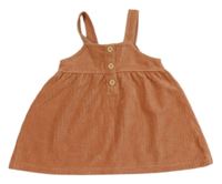 Staroružové rebrované zamatové šaty s gombíkmi Topomini