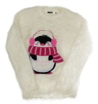 Smotanový chlpatý sveter s tučňákem Pep&Co