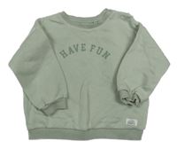 Zelenošedá mikina s nápisom F&F