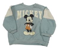 Zelenošedo-béžová mikina s Mickeym H&M