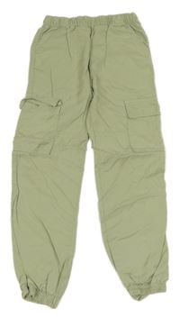 Světlezelené lehké cargo cuff kalhoty C&A