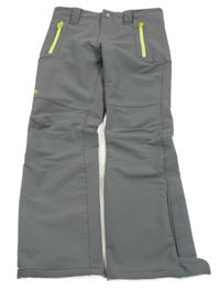 Šedé softshellové funkční kalhoty Decathlon