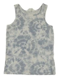 Modro-biely batikovaný rebrovaný top H&M