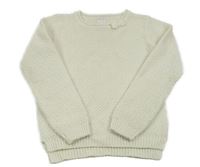 Smetanový třpytivý svetr s mašlí C&A