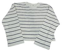 Bielo-čierne pruhované crop tričko H&M