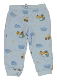 Svetlomodré tepláky s traktormi a mraky So Cute