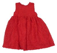 Červené tylové vzorované šaty So Cute