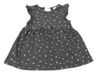 Tmavosivé kvetované šaty H&M