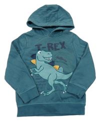 Petrolejová mikina s dinosaurom a kapucňou C&A