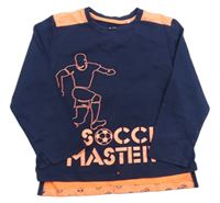 Tmavomodro-neónové tričko s fotbalistou Topolino