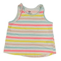Bielo-farebný pruhovaný crop top H&M