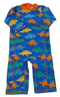 Modro-oranžový UV overal s dinosaury Jojo Maman Bébé