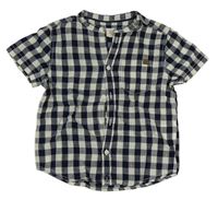 Tmaovmodro-biela kockovaná polo košeľa H&M