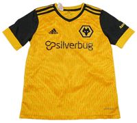 Pomerančovo-černé sportovní funkční tričko s logem Adidas