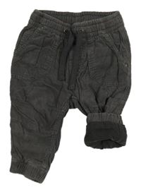 Tmavosivé podšité cuff manšestráky H&M