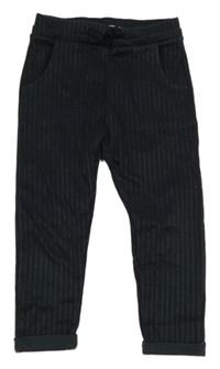 Tmavošedé pruhované teplákové kalhoty Zara