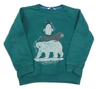 Zelená mikina so zvířaty M&S