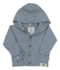 Svetlomodrý ľahký prepínaci sveter s králikom a kapucňou M&S