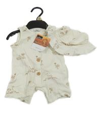 Nové - smetanový kraťasový overal se Simbou + kloubouk Disney