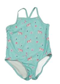 Světlemodré jednodílné plavky s jednorožci Name it