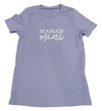 Lila rebrované tričko s nápisom shein