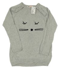 Nové - sivé svetrové šaty s ňufáčikom  H&M