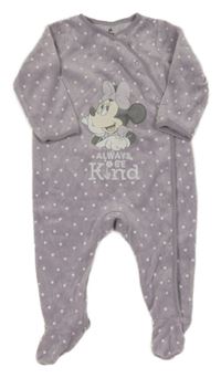 Fialový žebrovaný vzorovaný sametový overal s Minnie C&A