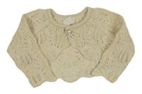 Smetanovo-zlaté perforované prepínaci svetrové bolerko H&M