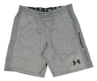 Sivé melírované športové kraťasy s logom Under Armour