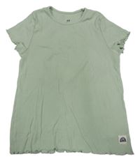 Zelené rebrované tričko H&M