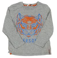 Sivé melírované tričko s tigrom zn. Pep&Co