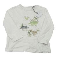Biele tričko s dinosaurami Tu