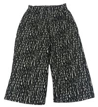 Čierno-biele vzorované culottes nohavice