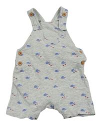 Šedé laclové kraťasy s velrybami Mothercare