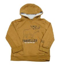 Okrová mikina s losom a kapucňou zn. Topolino