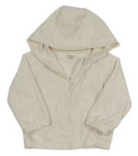 Béžová melírovaná propínací mikina s kapucí Primark