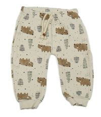 Béžové žebrované tepláky s medvědy Ergee