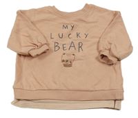 Staroružová mikina s nápisom a medvedíkom Next