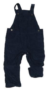 Tmavomodré laclové podšité manšestráky Vertbaudet