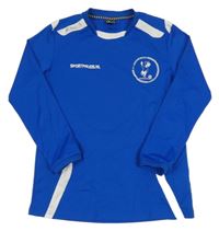 Tmavomodro-biele športové tričko s potlačou Hummel