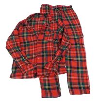 Červeno-zeleno-černé kostkované pyžamo Primark