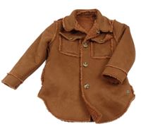 Hnedo-tehlová košeľová zateplená obojstranná bunda