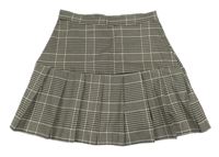 Béžovo-čierna kockovaná skladaná sukňa H&M