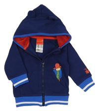 Tmavomodrá prepínaci mikina s Paddingtonem a kapucňou
