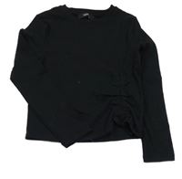 Čierne rebrované crop tričko George