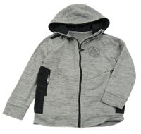 Sivo-čierna melírovaná prepínaci mikina s kapucňou George